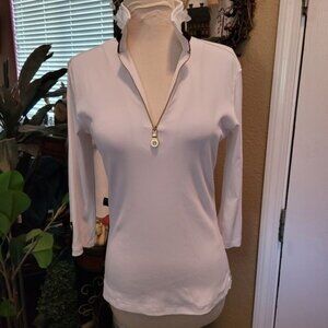 Women's Brendratti Pullover Top Designer Couture Golf White Size 46 10 L…